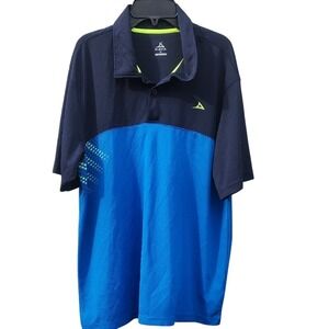 Pirma Golf Polo Blue Black Performance‎ Large Sport Athletic